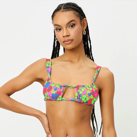 FRANKIES BIKINIS - Floral Bikini Set in Groovy Print (M top) (XS btms) - Picture 3 of 10